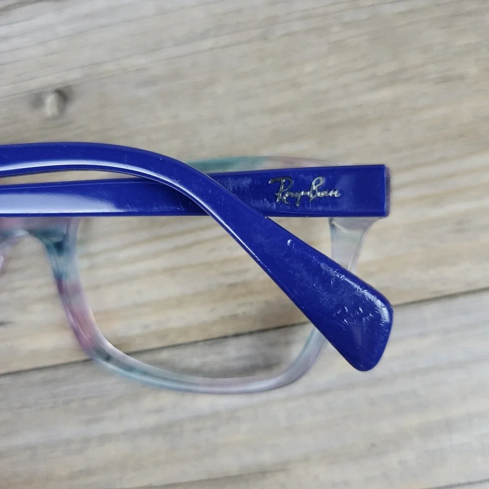 Ray-Ban Eyeglasses Frames RB1591 3807 Kids Transparent Blue Cat‎ Eye 48-16-130